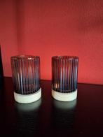 Set van 2 waxinelichthouders, Ophalen, Overige materialen, Nieuw, Bruin