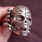 Skull Ring Onedel, Sieraden, Tassen en Uiterlijk, Ringen, Gebruikt, Verzenden, 17 tot 18, Dame