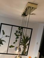 Moderne hanglamp met 5 glazen bollen, Huis en Inrichting, Ophalen of Verzenden, Gebruikt, Glas, Minder dan 50 cm