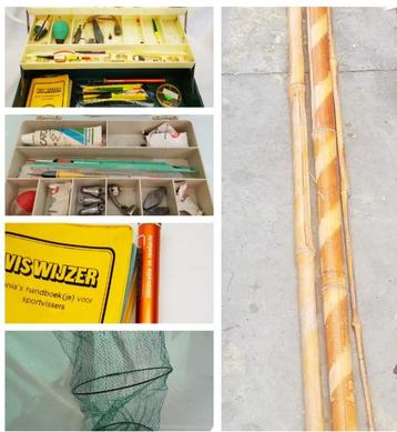 Vintage Bamboe Vis hengel bamboehengsel Dobber accessoires beschikbaar voor biedingen