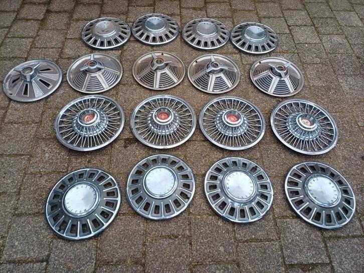 4 sets mustang 65 66 67 68 wieldoppen staal gebruikt., Auto diversen, Wieldoppen, Gebruikt, Ophalen of Verzenden