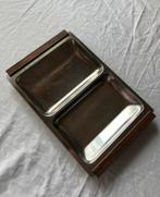 Vintage Deense RVS design serveertray met houten handgrepen, Ophalen, Overige materialen, Overige stijlen, Schaal of Schalen
