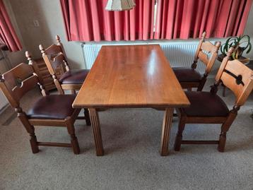 Eikenhout eetkamerset, tafel met 4 stoelen  beschikbaar voor biedingen