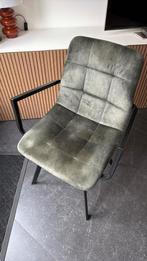 Groen suede eetkamer stoel 6st., Ophalen, Overige materialen, Gebruikt, Overige kleuren