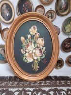 Oud olieverf olieverfschilderij schilderij bloemen H75, Ophalen of Verzenden