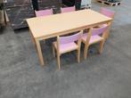 Heutink C3 laagzitset / groepstafel met 5 stoelen / BSO-set, Ophalen of Verzenden, Zo goed als nieuw, Tafel(s) en Stoel(en)