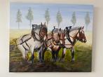 .Zeeuwse paarden van Loes van Hees olieverf, Antiek en Kunst, Kunst | Schilderijen | Klassiek, Ophalen