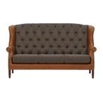 Windsor chesterfield bank Stof Harris Tweed hoge rug high, Ophalen of Verzenden, Nieuw, 75 tot 100 cm, Stof