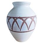Vintage West Germany vaas ecru bruin, Ophalen of Verzenden