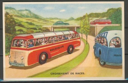 Humor Nostalgie Vintage Ansichtkaart Bus f-168 jdu  Belgie/F, Verzamelen, Spoorwegen en Tramwegen, Zo goed als nieuw, Bus of Metro