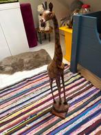 Houten Giraffe - Afrikaans Handwerk - 90cm, Tuin en Terras, Tuinbeelden, Ophalen, Zo goed als nieuw, Hout, Dierenbeeld
