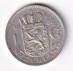 1 Gulden 1957 met rand deukje, Postzegels en Munten, Munten | Nederland, 1 gulden, Koningin Juliana, Verzenden, Zilver