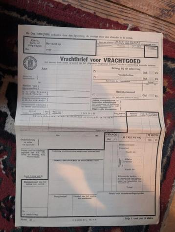 Vrachtbrieven NS - 1934 beschikbaar voor biedingen
