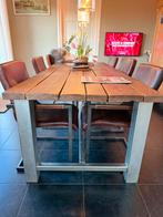 Prachtige eettafel onverwoestbaar, stoer, RVS en 6 stoelen, Huis en Inrichting, Tafels | Eettafels, Ophalen, 100 tot 150 cm, 200 cm of meer