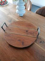 Massief teak houten dienblad voor hapjes te serveren., Huis en Inrichting, Woonaccessoires | Dienbladen, Ophalen, Zo goed als nieuw