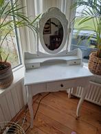 Brocante kaptafel wit met spiegel – vintage – landelijk, Ophalen of Verzenden