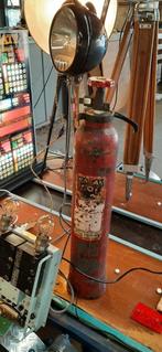 upcycled industrieel vintage brandblusser zoeklamp vloerlamp, Gebruikt, Ophalen of Verzenden