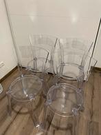 4x transparante eetkamerstoel, Ophalen, Zo goed als nieuw, Kunststof, Minder dan 50 cm