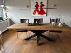 Robuuste houten eettafel 90 x 240, Huis en Inrichting, Tafels | Eettafels, Ophalen, Gebruikt, Eikenhout, 200 cm of meer