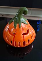 Halloween pompoen lichthouder met lampje, Ophalen of Verzenden, Zo goed als nieuw, Halloween of Griezel