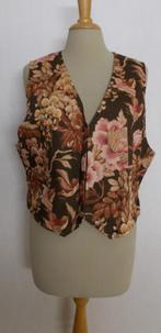 Handmade mooi vogel print gilet! L, Bruin, Verzenden, Maat 42/44 (L), Zo goed als nieuw