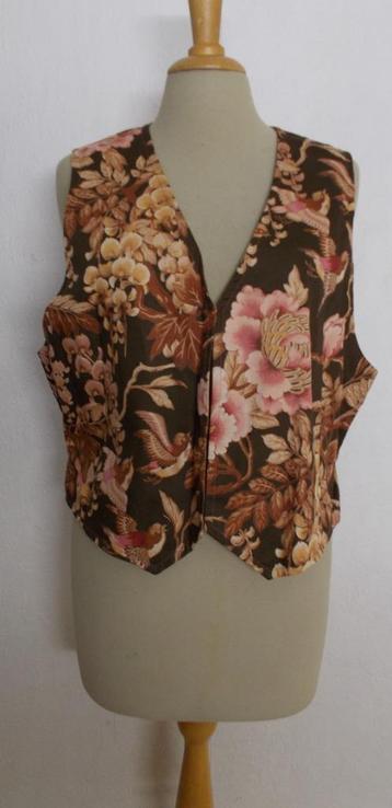 Handmade mooi vogel print gilet! L beschikbaar voor biedingen