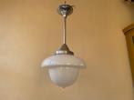 Art Deco 1930 Lamp Hanglamp Plafondlamp Wit glas, Antiek en Kunst, Ophalen of Verzenden