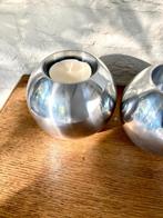 Ikea Nässjö, ontwerp E. Johansson: 4 aluminium bolkandelaars, Overige kleuren, Ophalen of Verzenden, Zo goed als nieuw, Metaal