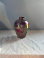 Vintage ceramic vaasje steenrood bruin taupe h16cm, Overige kleuren, Aardewerk of Porselein, Ophalen of Verzenden, Zo goed als nieuw