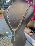 925 Zilveren Ketting & Kruis, Nieuw, Ophalen of Verzenden, Met edelsteen, Zilver