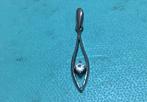 OUD GEKEURD ZILVER HANGER  MET DIAMANTJE, Sieraden, Tassen en Uiterlijk, Verzenden, Zilver, Hanger, Met edelsteen