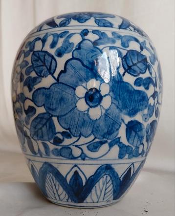 Chinese gemberpot - Blauw/wit - Handbeschilderd  beschikbaar voor biedingen