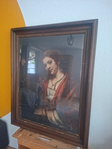Vintage eikenhouten lijst beschikbaar voor biedingen