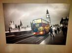 Canvas London zwart wit en kleur. HxB 60x90cm, Foto of Poster, 75 tot 100 cm, Ophalen of Verzenden, Zo goed als nieuw