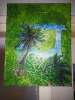 Decoupage kunstwerk op doek, de hart chakra, Ophalen of Verzenden