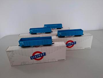 Liliput H0 24440/24441/24445 goederenwagons van de NS 4x beschikbaar voor biedingen