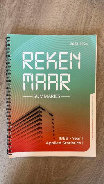 Summary for Applied Statistics 1 beschikbaar voor biedingen