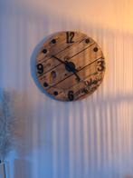 Houten klok van haspel - Industrieel landelijk, Ophalen, Gebruikt, Analoog, Wandklok