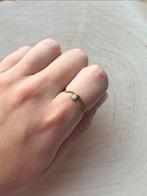 RVS Ring met Blauwe Steen, Sieraden, Tassen en Uiterlijk, Ringen, IJzer of Staal, Ophalen of Verzenden, Zo goed als nieuw, 17 tot 18