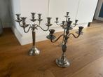 Verzilverde kandelaars, Huis en Inrichting, Woonaccessoires | Kandelaars en Kaarsen, Ophalen, 25 tot 50 cm, Zo goed als nieuw