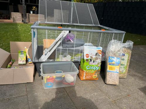 Hamster kooi compleet - 2 kooien gekoppeld + veel extra, Dieren en Toebehoren, Knaagdieren en Konijnen | Hokken en Kooien, Zo goed als nieuw