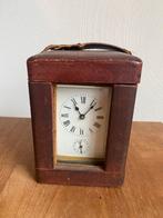 Werkende carriage clock met wekkerfunctie ca 1900, Antiek en Kunst, Antiek | Klokken, Ophalen of Verzenden