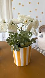 Mooie ranonkel kunstplant met streep potje nieuw, Ophalen of Verzenden, Zo goed als nieuw