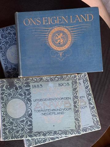 ANWB Ons Eigen Land 1883-1908, 4 boeken beschikbaar voor biedingen