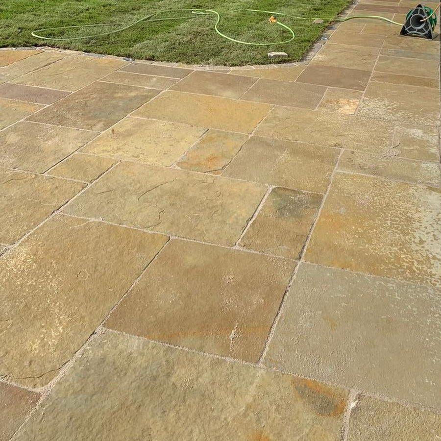 natuursteen tuintegels Castle Stone Yellow groot wildverband, Ophalen of Verzenden, Nieuw, Natuursteen, Terrastegels