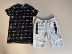 Set maat 158 - 164 shirt zwart print Kiddo short Cars grijs, Ophalen of Verzenden, Zo goed als nieuw, Setje, Kiddo, Cars