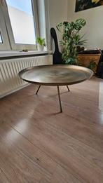 Mooie ronde koper kleurige salon tafel 80cm, Huis en Inrichting, 50 tot 100 cm, Minder dan 50 cm, Industrieel, Rond