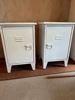 Metalen nacht kastje 2x, Huis en Inrichting, Slaapkamer | Nachtkastjes, Ophalen, Gebruikt, Minder dan 45 cm, Metaal of Aluminium