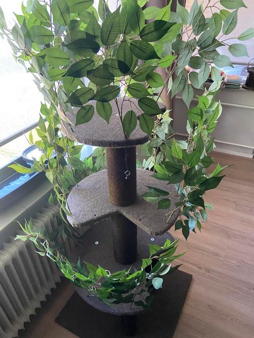 Kattenboom - krabpaal met bladeren 165x60x60, Dieren en Toebehoren, Krabmeubelen, Zo goed als nieuw, Krabpaal, Ophalen of Verzenden