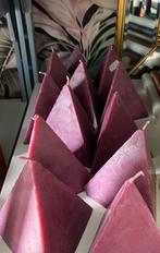 12x driehoek kaarsen piramide vorm paars roze, Ophalen of Verzenden, Nieuw, Overige kleuren, Kaars
